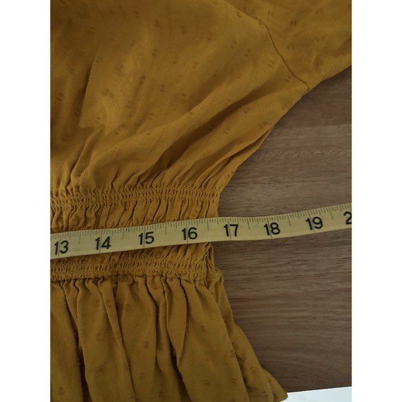 Universal Thread Eyelet Ruffle Midi Dress Mustard Yellow Size XL Cottagecore - Picture 11 of 12